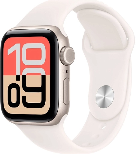 Apple Watch SE 3 44 мм, «сияющая звезда», ремешок цвета «легкий румянец», размер M/L